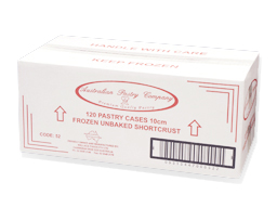 Pastry Cases Unbaked 10cm (4"") Sweet Shortcrust Frozen 120 Per Ctn